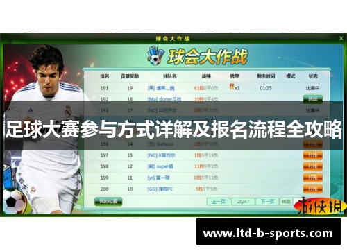 足球大赛参与方式详解及报名流程全攻略 足球大赛参与方式详解及报名流程全攻略